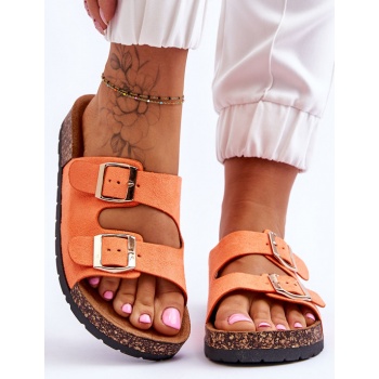 women`s slippers cortina orange on cork σε προσφορά