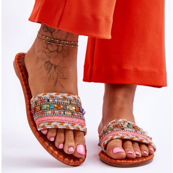 lady`s decorated slippers orange bellisa σε προσφορά
