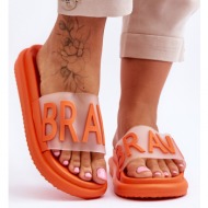  women`s slippers on the orange brave platform