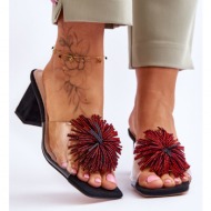  fashionable transparent high heel slippers s.barski kv-ap658-1 black