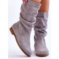  women`s suede shoes maciejka 05057-13 grey