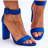  suede high heel sandals dark blue jacqueline