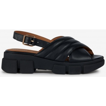 black women`s leather sandals on geox σε προσφορά