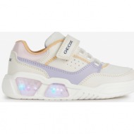  light purple and white girly sneakers geox - girls