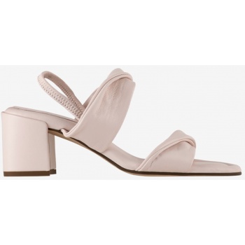 light pink women`s leather heel sandals σε προσφορά