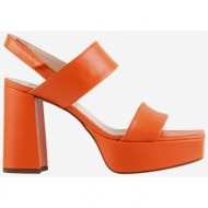  orange women`s leather high heel sandals högl cindy - women