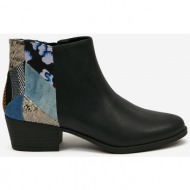  black desigual dolly women`s patterned heeled ankle boots - women