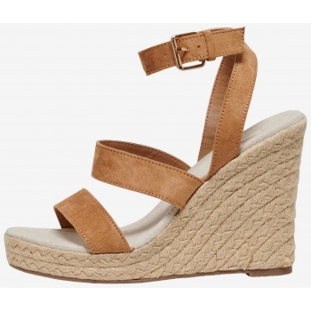 brown wedge sandals in suede finish σε προσφορά