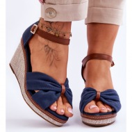  women`s wedge sandals navy blue daphne