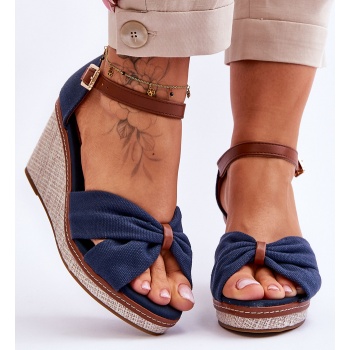 women`s wedge sandals navy blue daphne σε προσφορά