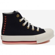  black girly ankle sneakers converse chuck taylor all star - girls