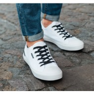  ombre men`s short sneakers with contrasting inserts - white