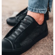  ombre men`s short sneakers in combined materials - black om-fosl