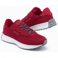 ombre men`s shoes sneakers in combined materials - red