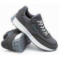  ombre men`s shoes sneakers in combined materials - dark grey