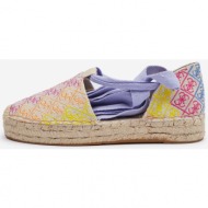  pink-yellow women`s patterned espadrilles for tying guess jalene 3 - ladies