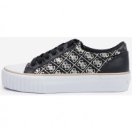  black womens patterned sneakers guess nortin - women