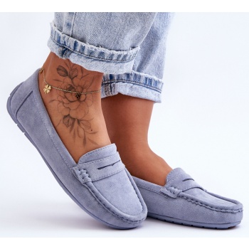 γυναικεία suede moccasins blue lenvie σε προσφορά