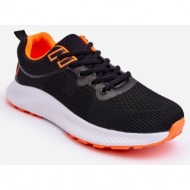  classic ανδρικά αθλητικά παπούτσια κορδόνια μαύρο-πορτοκαλί jasper