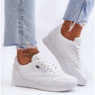  αθλητικά παπούτσια δερμάτινη πλατφόρμα κορδονιών white merida