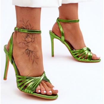 γυναικεία ψηλοτάκουνα σανδάλια πράσινο σε προσφορά
