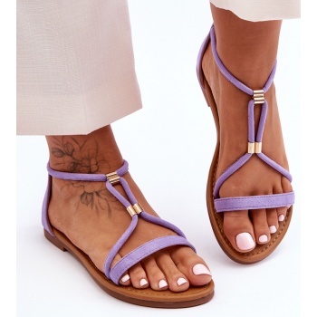 γυναικεία σανδάλια flat zippered purple σε προσφορά