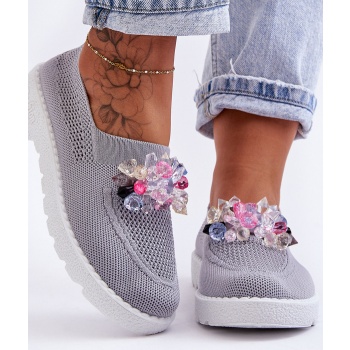 γυναικεία slip-on sneakers με stones σε προσφορά