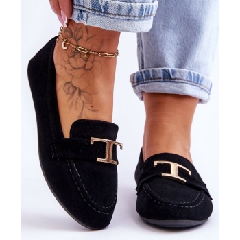 κλασικό slip on moccasins μαύρο carly σε προσφορά