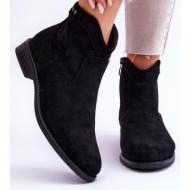  γυναικείες καστόρινες μπότες με τακούνια μαύρες liana