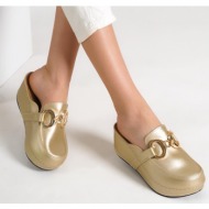  capone outfitters mules - gold - wedge