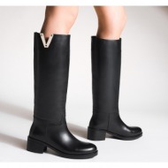  marjin knee-high boots - black - flat