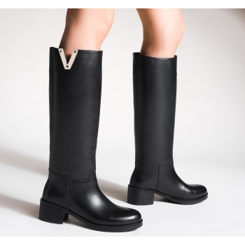 marjin knee-high boots - black - flat σε προσφορά