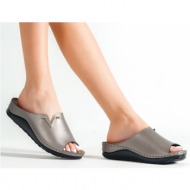 capone outfitters mules - gray - flat