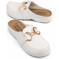  capone outfitters mules - white - flat
