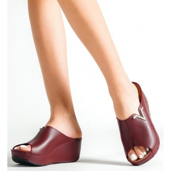 capone outfitters mules - burgundy  σε προσφορά