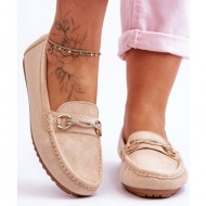  κλασικά καστόρινα loafers με διακόσμηση amera beige