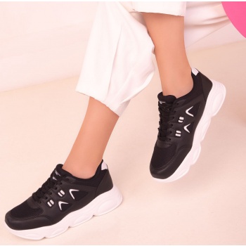 soho ασπρόμαυρο γυναικείο sneaker 18241 σε προσφορά