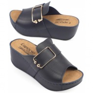  capone outfitters mules - dark blue - wedge