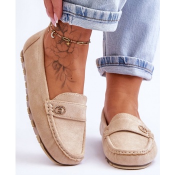 slip-on loafers suede beige castelo