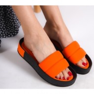  capone outfitters mules - orange - flat