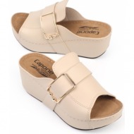  capone outfitters mules - beige - wedge