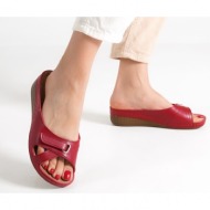  capone outfitters mules - red - flat