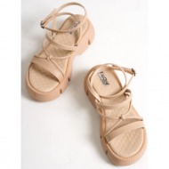  capone outfitters sandals - beige - flat
