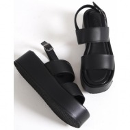  capone outfitters sandals - black - wedge