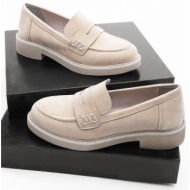  marjin loafer shoes - beige - flat