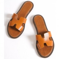  capone outfitters mules - brown - flat