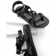 marjin sandals - black - flat