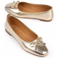  capone outfitters ballerina flats - gold - flat