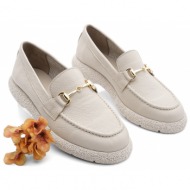 marjin loafer shoes - beige - flat