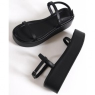  capone outfitters sandals - black - flat